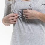 SRC essentials 3/4 sleeve breastfeeding top grey