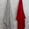 bamboo towels grey and red